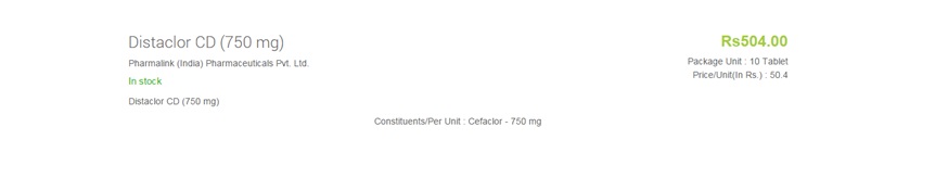 Distaclor CD 375 mg number