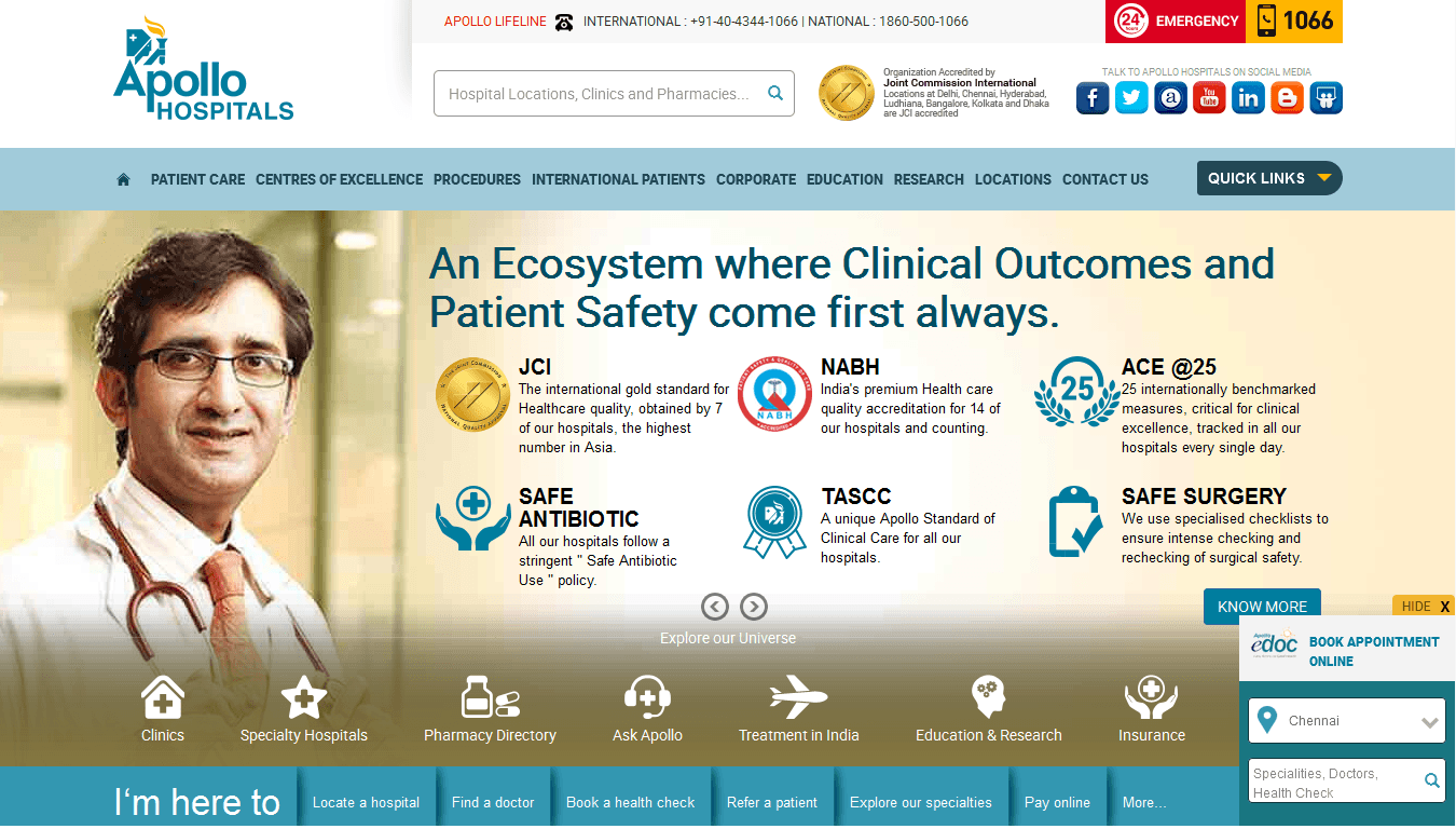 Apollo Hospitals Reviews Wide Range of Healthcare Services Available