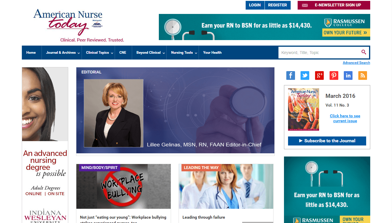 American Nurse Today Reviews Free Subscription to a Comprehensive