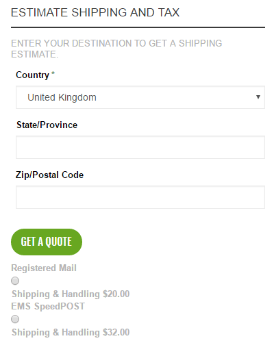 P Force Shipping Cost for UK P Force Shipping Cost for UK