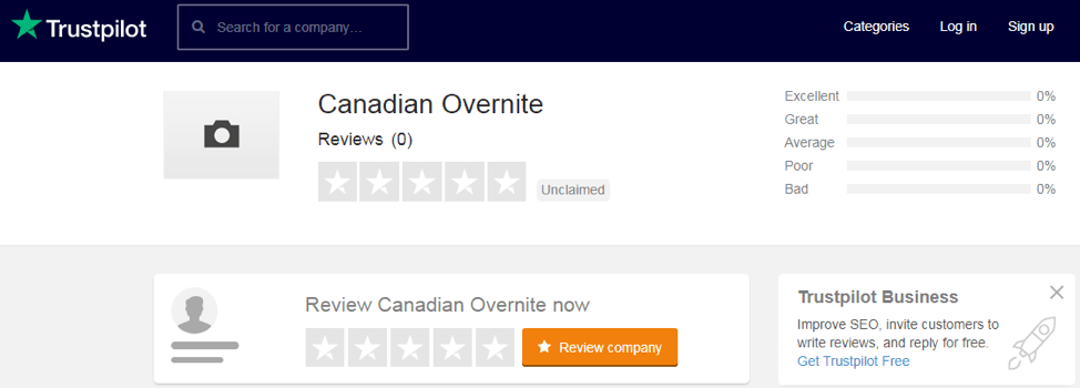 Canadian Overnite Pharmacy trustpilot